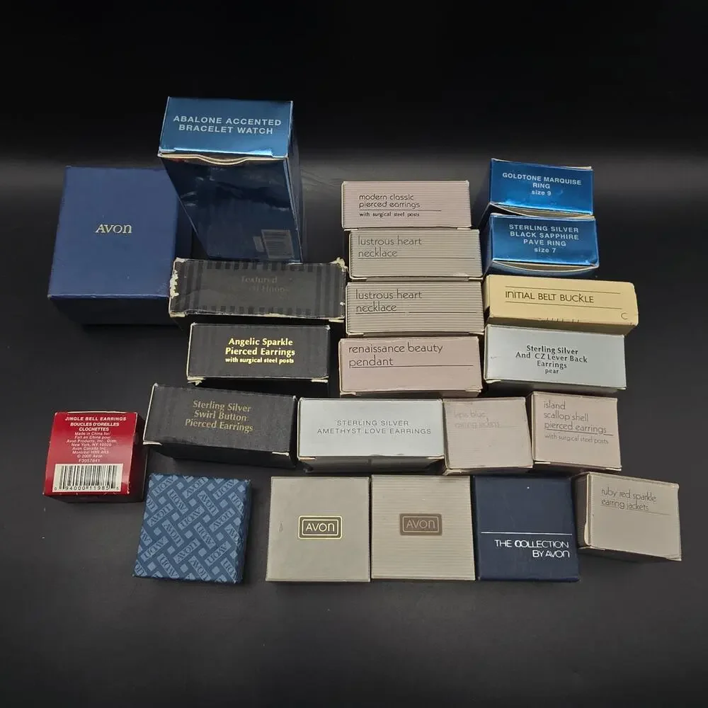 Vintage AVON Lot of 25 EMPTY BOXES (NO JEWELRY) Clip Earrings Packaging